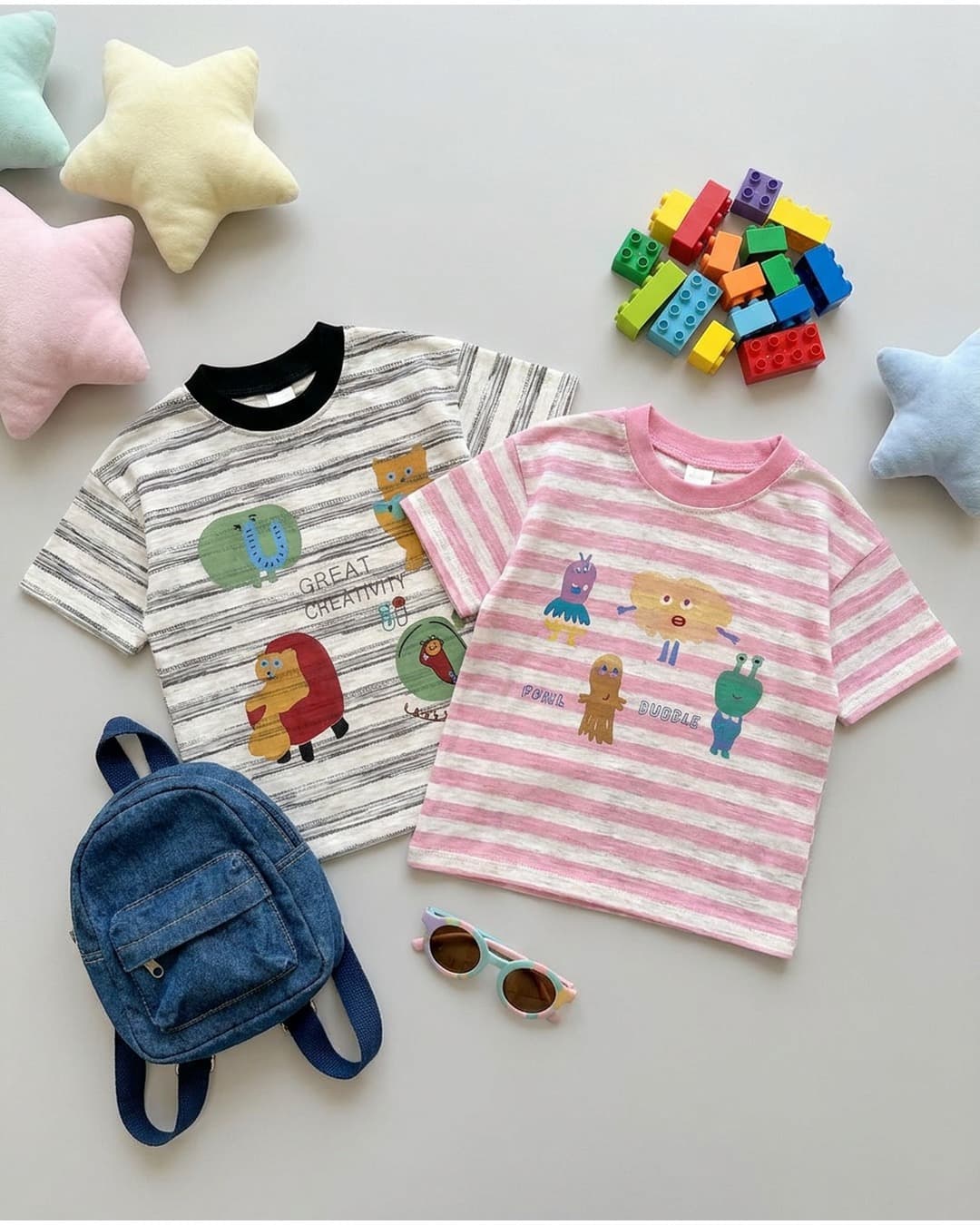 🧸 ソファくまプリントストライプ半袖Tシャツ ☀️

夏の太陽に映えるポップなデザインが魅力で、着