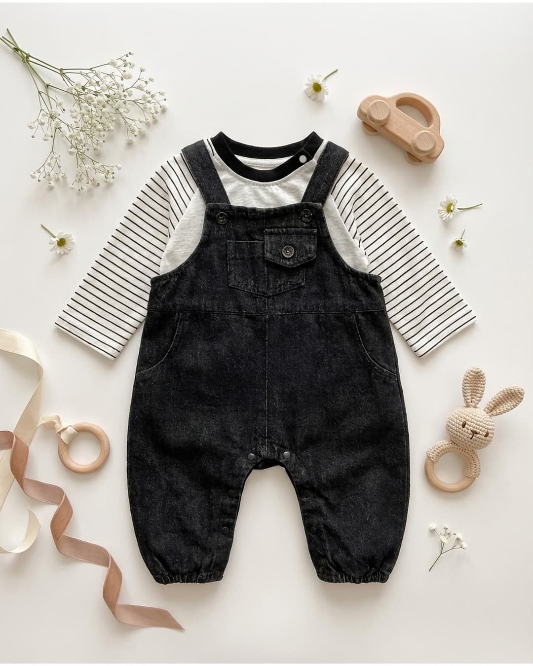 🎵 春のお出かけにぴったりなサロペット風ロンパース ✨

音符柄 サロペット風ロンパースは、一枚で